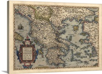 Antique Map of Greece, 1570