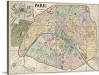 Antique Map of Paris