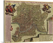 Antique Map of Rome, ca. 1710