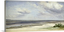 A Beach on the Baltic Sea at Laboe, 1842 (w/c on paper on card)