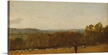 A Shepherd in a Landscape looking across Dedham Vale towards Langham,