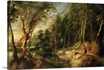A Shepherd with his Flock in a Woody landscape, c.1615 22 (oil on oak)