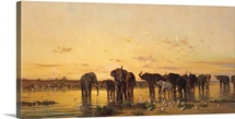 African Elephants (oil on canvas)