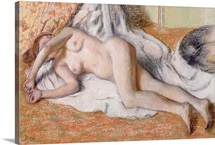 After the Bath or, Reclining Nude, c.1885 (pastel on paper)