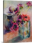 Anemones in Green Glass Vase, 2002 (w/c on paper)