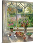 Autumn Fruit and Flowers, 2001 (oil on canvas)
