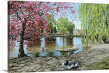 Bakewell Bridge, Derbyshire, 2009 (oil on canvas)