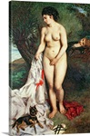 Bather with a Griffon dog, 1870 (oil on canvas)