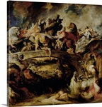 Battle of the Amazons and Greeks (detail), c.1617 (oil on panel)