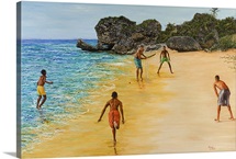 Beach Cricket (oil on canvas)