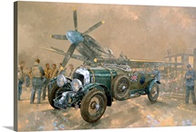 Bentley and Spitfire (oil on canvas)