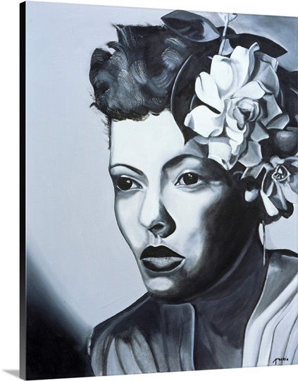 Billie Holiday (1915-59) (oil on canvas)