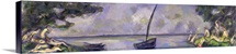 Boat and Bathers (oil on canvas)