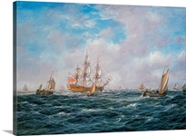 British Man-o-War and Other Craft, c.1740