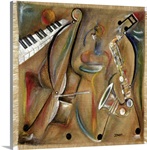 Burlap Sax (oil on burlap)