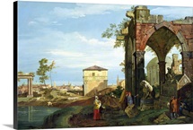 Capriccio with Motifs from Padua, c.1756 (oil on canvas) (see 153617 and 153618 for details)