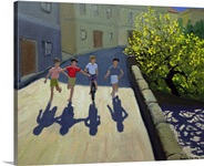 Children Running, Lesbos, 1999 (oil on canvas)