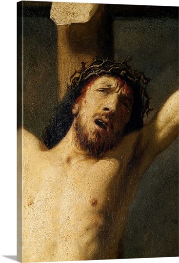 Christ on the Cross, detail of the head (oil on canvas) (detail of 154029)
