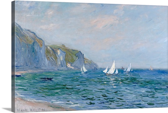 Cliffs and Sailboats at Pourville (oil on canvas)