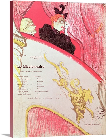 Cover of a programme for Le Missionaire at the Theatre Libre, 1893 94
