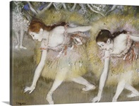 Dancers Bending Down (oil on canvas)