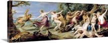 Diana and her Nymphs Surprised by Fauns, 1638 40 (oil on canvas)