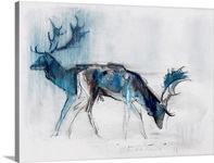 Fallow Bucks, Richmond, 2006 (charcoal