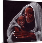 Father and Son, 2003 (oil on suede)