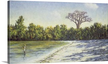 Fishing in Africa, 1996 (oil on canvas)