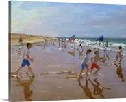 Flags and reflections, Montalivet (oil on canvas)