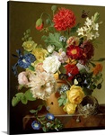 Flower Still Life on a marble ledge, 1800 01 (oil on canvas)