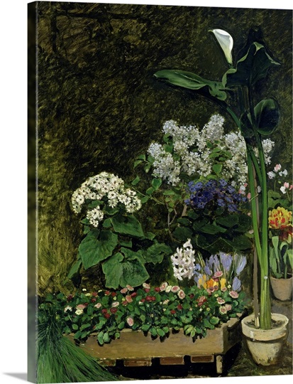 Flowers in a Greenhouse, 1864 (oil on canvas)