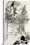 Illustration for The Raven, by Edgar Allen Poe, 1875 (litho)