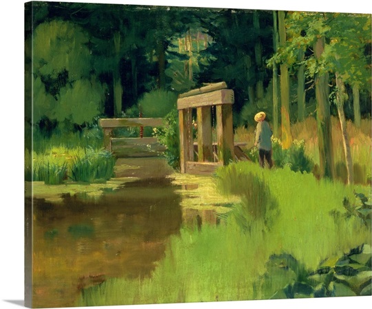 In a Park (oil on canvas)