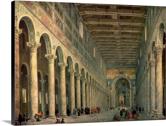 Interior of the Church of San Paolo Fuori le Mura, Rome, 1750 (oil on canvas)