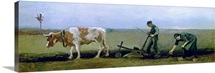 Labourer and Peasant Planting Potatoes, 1884 (oil on canvas)