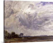 Landscape with Grey Windy Sky, c.1821-30 (oil on paper laid down on millboard)