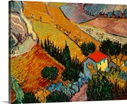 Landscape with House and Ploughman, 1889 (oil on canvas)