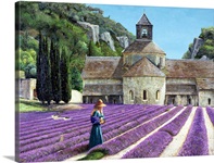 Lavender Picker, Abbaye Senanque, Provence (oil on canvas)