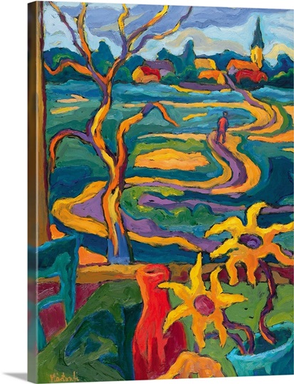 On my way home (oil on board)