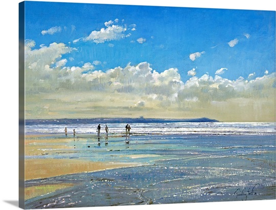 Paddling at the Edge (oil on canvas)