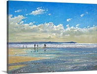 Paddling at the Edge (oil on canvas)