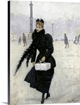 Parisian woman in the Place de la Concorde, c.1890 (oil on canvas)
