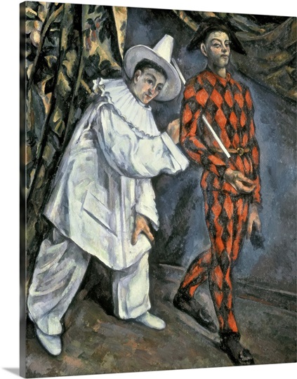 Pierrot and Harlequin (Mardi Gras), 1888 (oil on canvas)