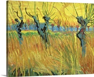 Pollarded Willows and Setting Sun, 1888 (oil on card)
