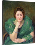 Portrait of a Russian Woman with a Green Scarf (oil on canvas)