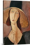 Portrait of Jeanne Hebuterne in a large hat, c.1918-19 (oil on canvas)