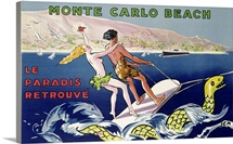 Poster advertising Monte Carlo Beach, printed by Draeger, Paris, c.1932 (colour litho)