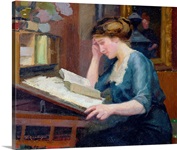 Reading (oil on canvas)