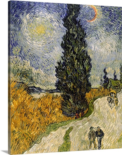 Road with Cypresses, 1890 (oil on canvas)